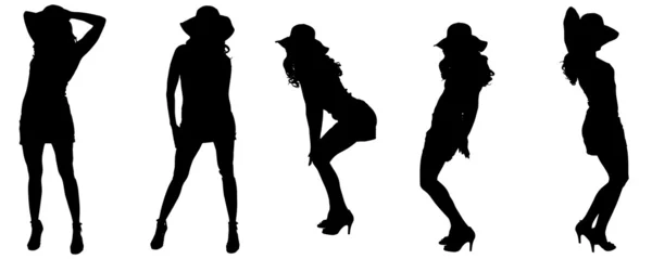 Vector silhouetten van sexy vrouwen. — Stockvector