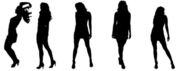 Siluetas vectoriales de mujeres sexy . — Vector de stock