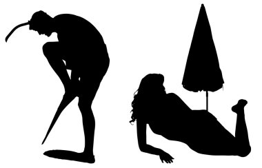 Vector silhouettes erkek ve kadın