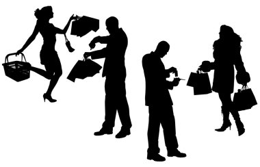 Vector silhouettes erkek ve kadın
