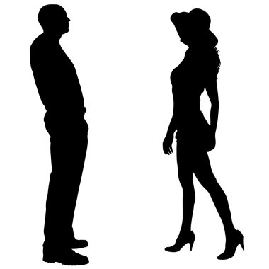 Vector silhouettes erkek ve kadın
