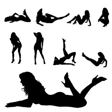 bir kadının siluet vektör.