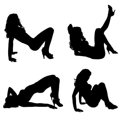 bir kadının siluet vektör.