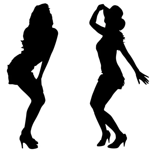 Vector silhouetten van sexy vrouwen. — Stockvector