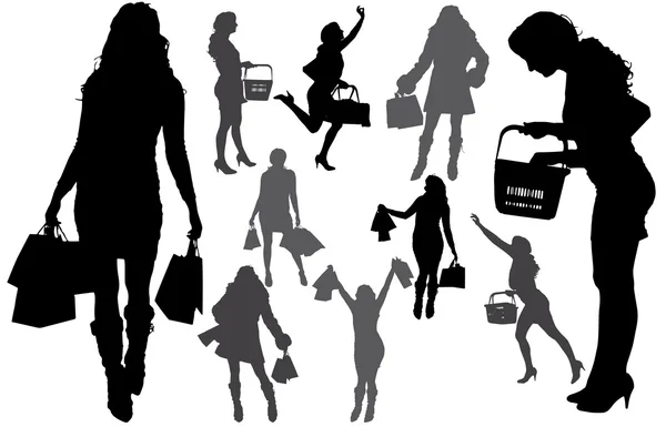 Vector silhouet van een vrouw. — Stockvector