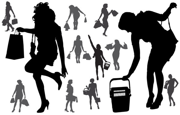 Vector silhouette of a woman.