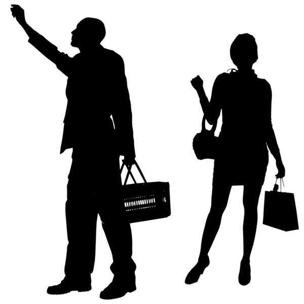 Vector silhouette shopping — Stock Vector