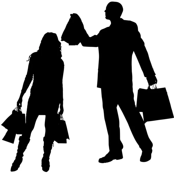 Silhouette vectorielle shopping — Image vectorielle