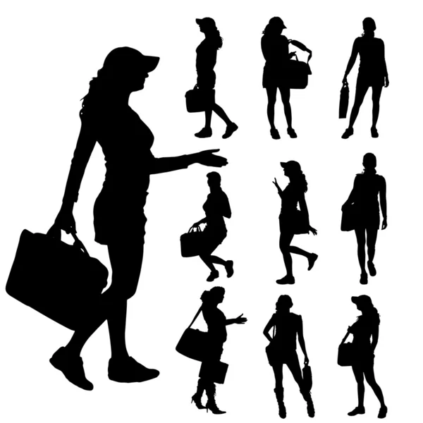 Vector silhouet van een zakenvrouw. — Stockvector