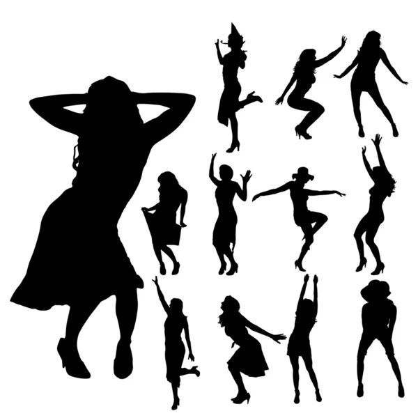 Vector silhouet van een vrouw. — Stockvector