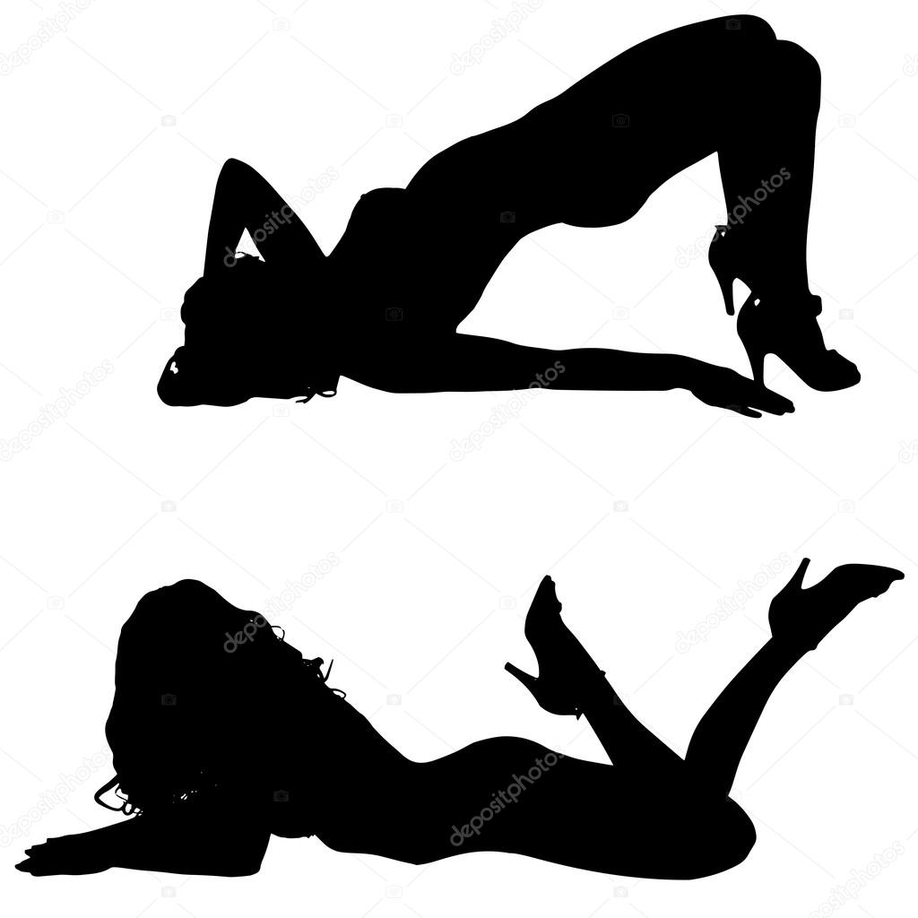 Silhouette vettoriali di donne sexy . - Grafica Vettoriale 