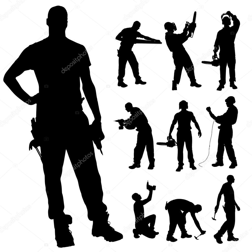 Vector silhouette of a man.