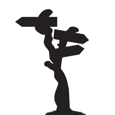 vektör siluet siyah işaretçi.