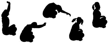 bir kadının siluet vektör,