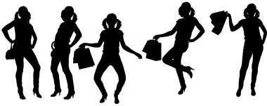 bir kadının siluet vektör.