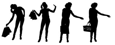 bir kadının siluet vektör.