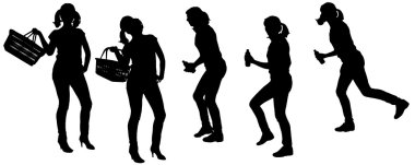 bir kadının siluet vektör.