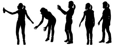 bir kadının siluet vektör.