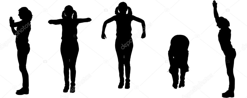 Vector silhouette of a woman,