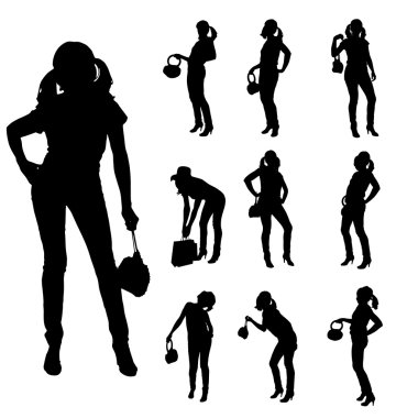 bir kadının siluet vektör.