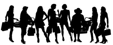 bir kadının siluet vektör.