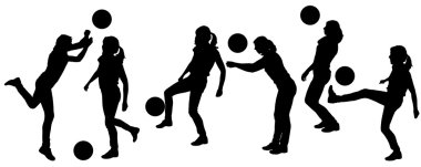 sporda kadınların Vector silhouettes.