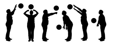 sporda kadınların Vector silhouettes.