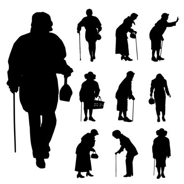 Eski insanların siluet vektör.