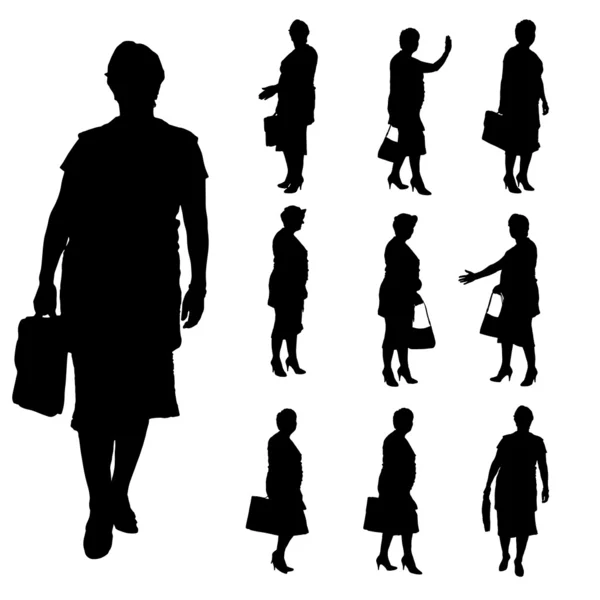 Vector silhouette of businesswoman. — Stock Vector