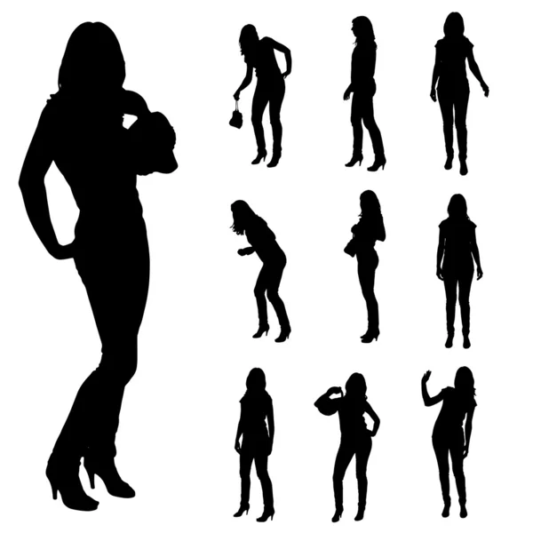 Silhouette vectorielle d'une femme . — Image vectorielle