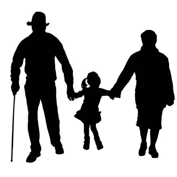 Vector silhouette of old people.