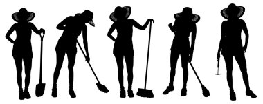 bir bahçıvan siluet vektör.