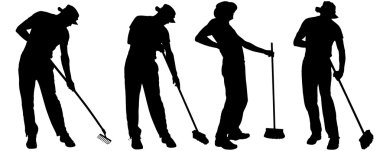 bir bahçıvan siluet vektör.