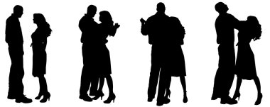 insanların siluet vektör.