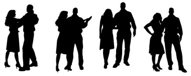 insanların siluet vektör.