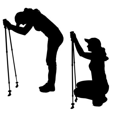 çıplak yürüyüş ile insan siluetleri vektör.