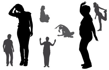 Vector silhouette of a woman. clipart