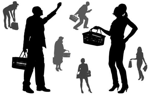 Vector silhouette of a people. — Stock Vector