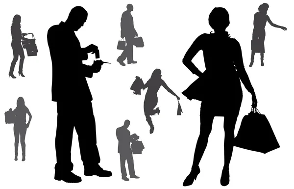 Vector silhouette of a people. — Stock Vector