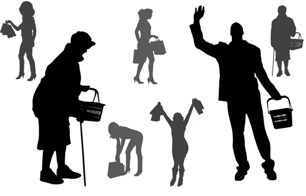 Vector silhouette of a people. — Stock Vector