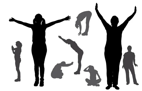 Vector silhouet van een vrouw. — Stockvector