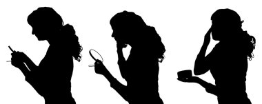 kadın silüeti vektör.