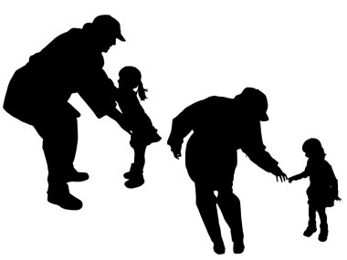vector silhouet van familie.