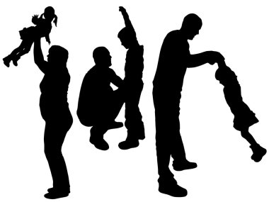 vector silhouet van familie.