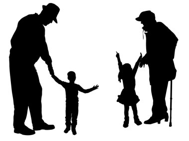 vector silhouet van familie.