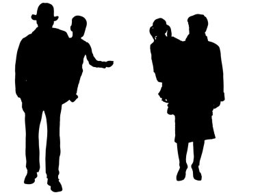 vector silhouet van familie.