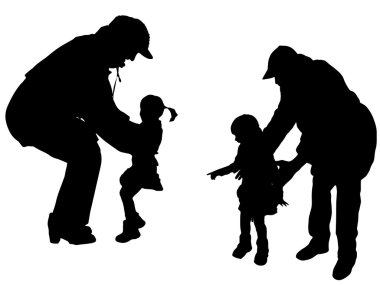 vector silhouet van familie.
