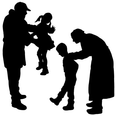 vector silhouet van familie.