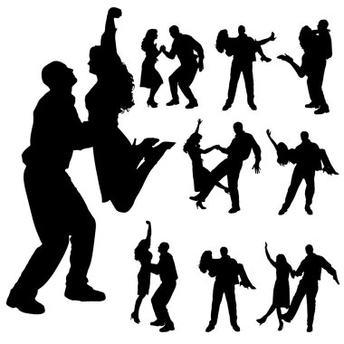 insanların siluet vektör.