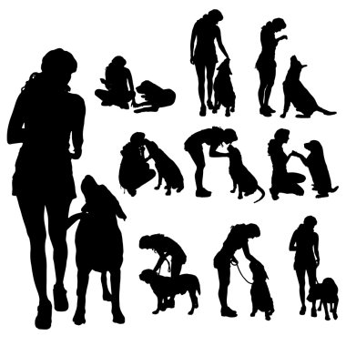 Vector silhouette of woman. clipart